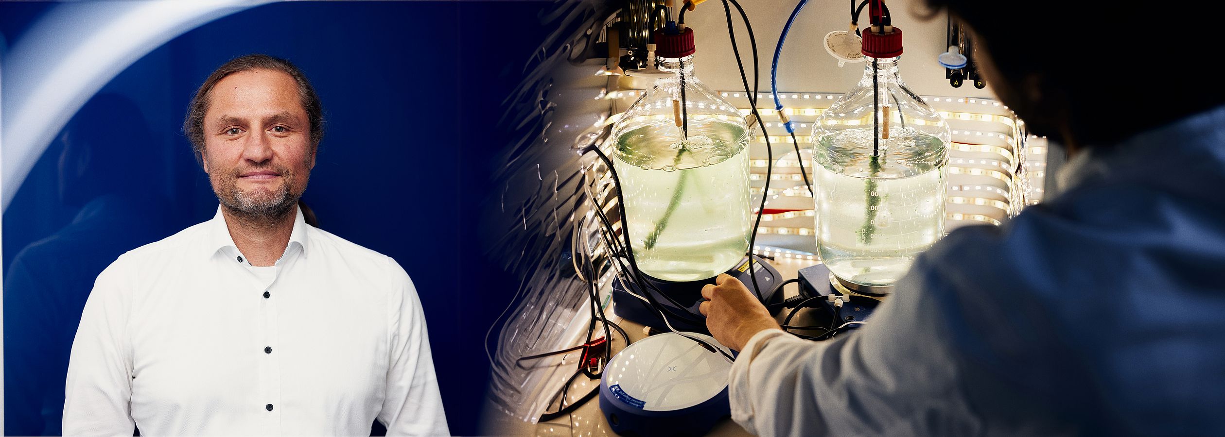 Sven Kerzenmacher working on an experiment.