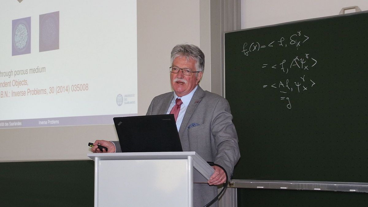 Prof. Dr. Alfred K. Louis (Universität des Saarlandes) bei der Eröffnungsveranstaltung des RTG am 16. März 2016