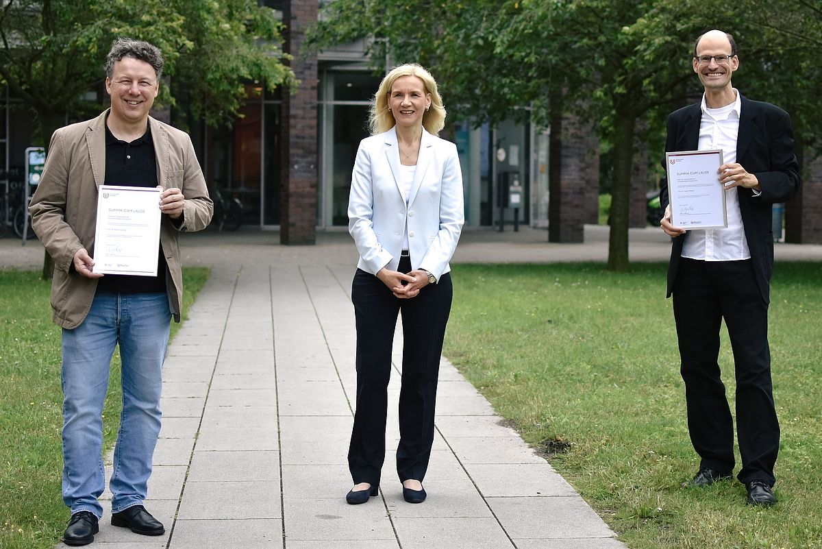 Konrektorin und Preisträger Promotionsbetreuung